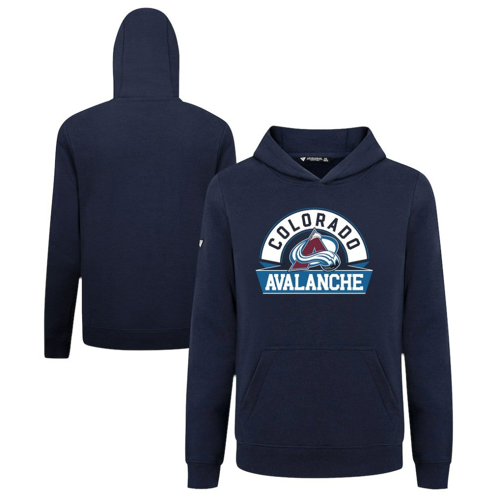 Colorado Avalanche Levelwear Youth Podium Banner Arch Pullover Hoodie - Navy - NHL