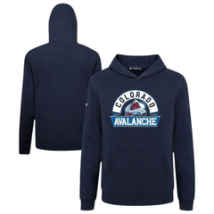 Colorado Avalanche Levelwear Youth Podium Banner Arch Pullover Hoodie - Navy - NHL