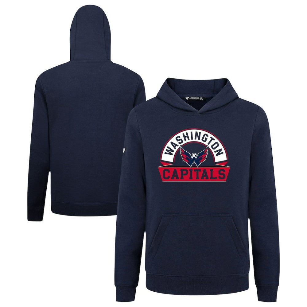 Washington Capitals Levelwear Youth Podium Banner Arch Pullover Hoodie - Navy - NHL