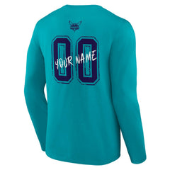 Charlotte Hornets Hustle Custom Long Sleeve T-Shirt Teal - NBA