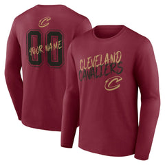 Cleveland Cavaliers Hustle Custom Long Sleeve T-Shirt Wine - NBA