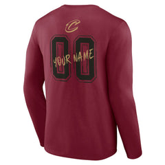Cleveland Cavaliers Hustle Custom Long Sleeve T-Shirt Wine - NBA