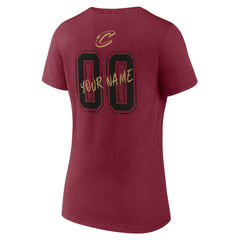 Cleveland Cavaliers Women's Hustle Custom V-Neck T-Shirt Wine - NBA