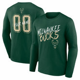 Milwaukee Bucks Hustle Custom Long Sleeve T-Shirt Hunter Green - NBA