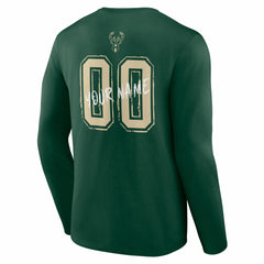 Milwaukee Bucks Hustle Custom Long Sleeve T-Shirt Hunter Green - NBA