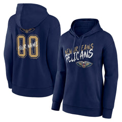 New Orleans Pelicans Women's Hustle Custom Pullover Hoodie Navy - NBA