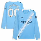 Manchester City 2025/26 Home Replica Long Sleeve Custom Jersey Sky Blue | Puma Online