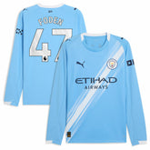 Phil Foden Manchester City 2025/26 Home Replica Long Sleeve Player Jersey Sky Blue | Puma Sale