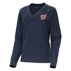 Washington Nationals Antigua Women's Varsity Tri-Blend V-Neck Long Sleeve T-Shirt - MLB
