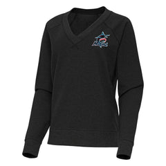 Miami Marlins Antigua Women's Varsity Tri-Blend V-Neck Long Sleeve T-Shirt - MLB