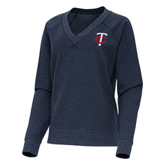 Minnesota Twins Antigua Women's Varsity Tri-Blend V-Neck Long Sleeve T-Shirt - MLB