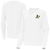 Athletics Antigua Women's Varsity Tri-Blend V-Neck Long Sleeve T-Shirt - MLB