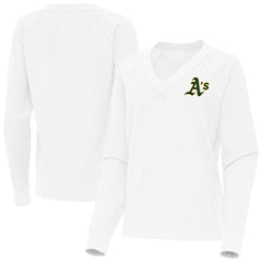 Athletics Antigua Women's Varsity Tri-Blend V-Neck Long Sleeve T-Shirt - MLB