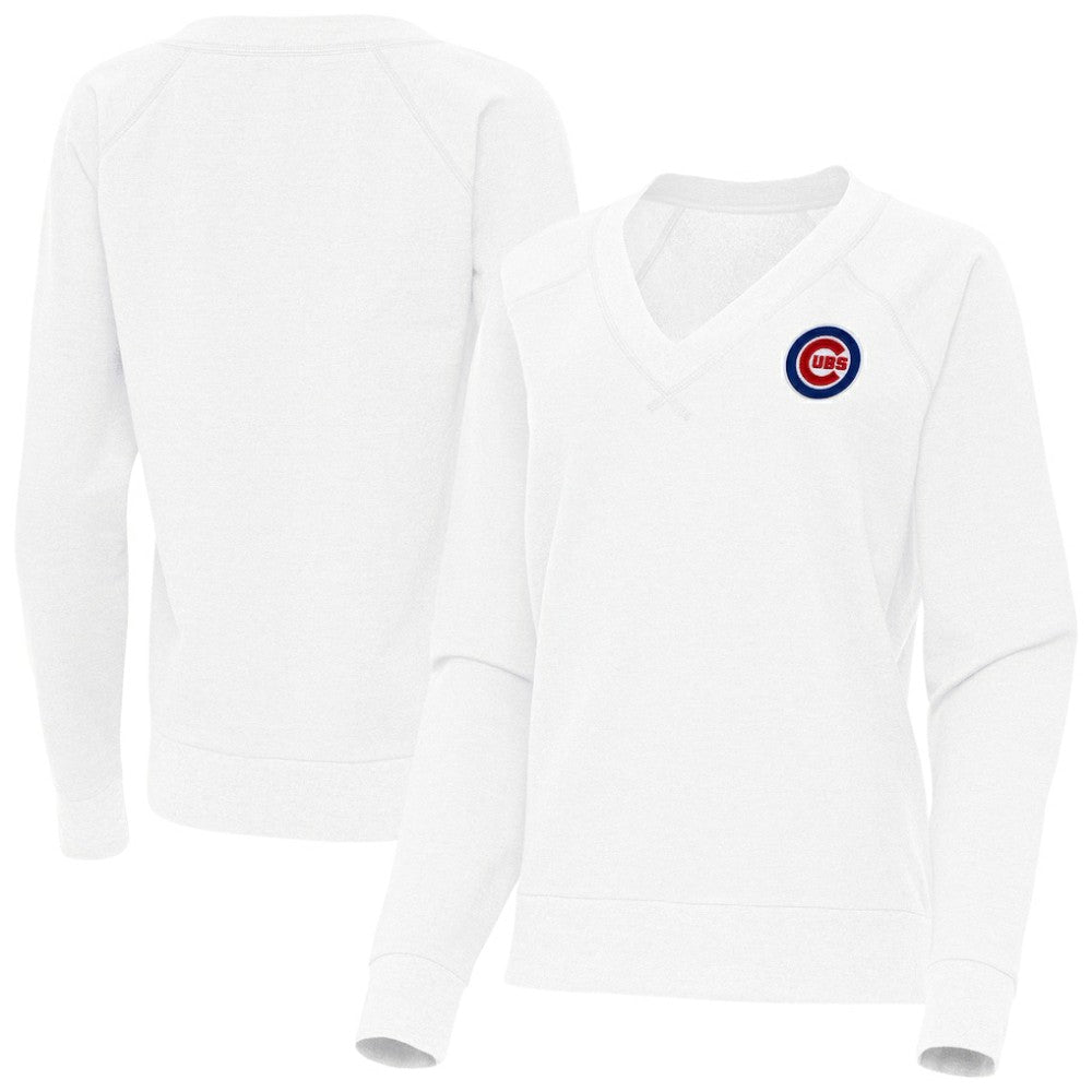 Chicago Cubs Antigua Women's Varsity Tri-Blend V-Neck Long Sleeve T-Shirt - MLB
