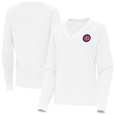 Chicago Cubs Antigua Women's Varsity Tri-Blend V-Neck Long Sleeve T-Shirt - MLB
