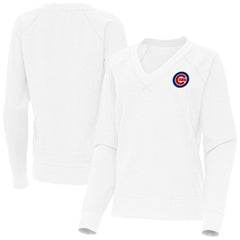 Chicago Cubs Antigua Women's Varsity Tri-Blend V-Neck Long Sleeve T-Shirt - MLB