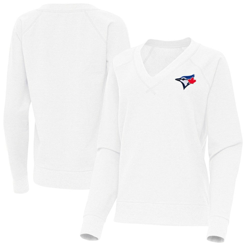 Toronto Blue Jays Antigua Women's Varsity Tri-Blend V-Neck Long Sleeve T-Shirt - MLB