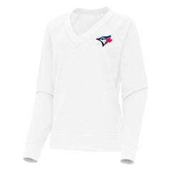 Toronto Blue Jays Antigua Women's Varsity Tri-Blend V-Neck Long Sleeve T-Shirt - MLB