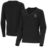 Colorado Rockies Antigua Women's Varsity Tri-Blend V-Neck Long Sleeve T-Shirt - MLB