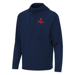 Boston Red Sox Antigua Connected Quarter-Zip Pullover Hoodie - MLB