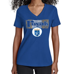 Kansas City Royals Starter Women's Team Color Shading V-Neck T-Shirt - MLB