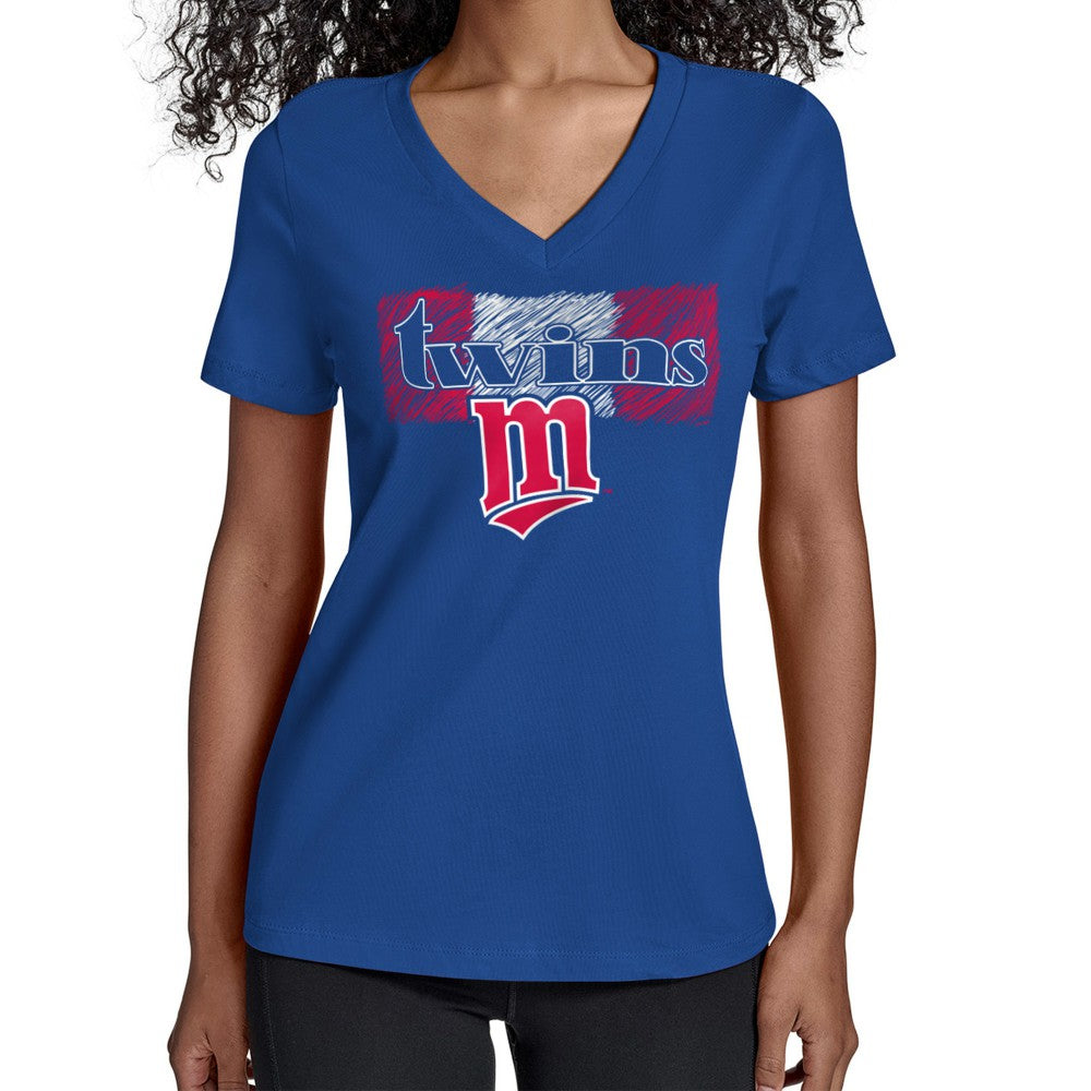Minnesota Twins Starter Women's Team Color Shading V-Neck T-Shirt - MLB