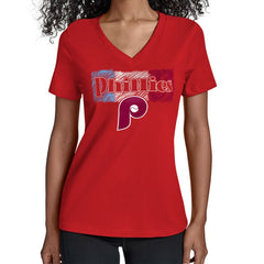 Philadelphia Phillies Starter Women's Team Color Shading V-Neck T-Shirt - MLB