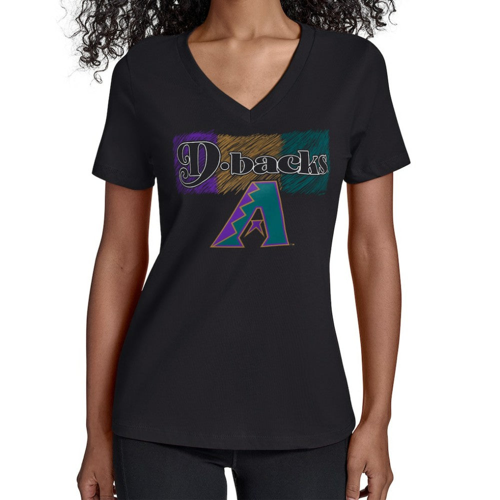 Arizona Diamondbacks Starter Women's Team Color Shading V-Neck T-Shirt - MLB
