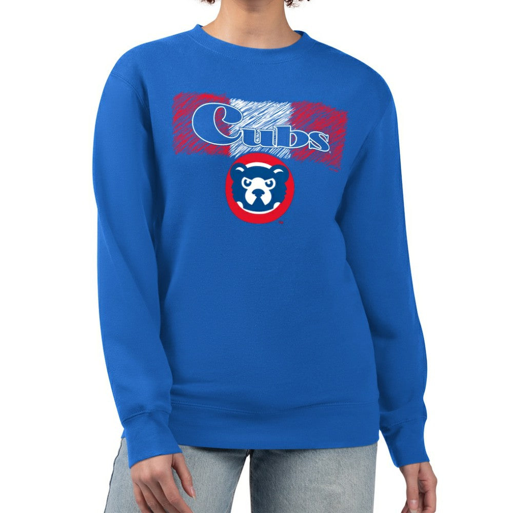 Chicago Cubs Starter Women's Team Color Shading Fleece Pullover Sweatshirt - MLB