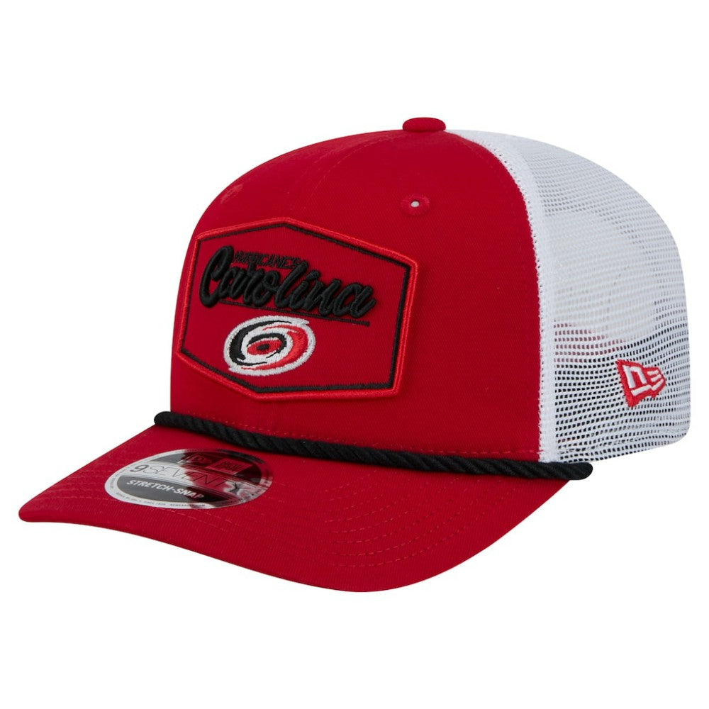 Carolina Hurricanes New Era Team Patch Basic 9SEVENTY Adjustable Trucker Hat - Red/White - NHL