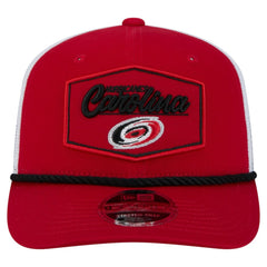 Carolina Hurricanes New Era Team Patch Basic 9SEVENTY Adjustable Trucker Hat - Red/White - NHL