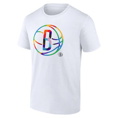Brooklyn Nets Team Logo Pride T-Shirt White - NBA