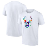 Milwaukee Bucks Team Logo Pride T-Shirt White - NBA