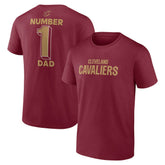 Cleveland Cavaliers #1 Dad Jersey T-Shirt Wine - NBA