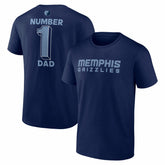 Memphis Grizzlies #1 Dad Jersey T-Shirt Navy - NBA