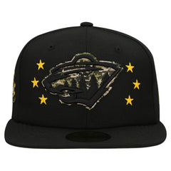 Minnesota Wild New Era Military Appreciation Digital Camo Stars 59FIFTY Fitted Hat - Black - NHL