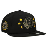 Chicago Blackhawks New Era Military Appreciation Digital Camo Stars 59FIFTY Fitted Hat - Black - NHL