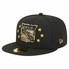 New York Rangers New Era Military Appreciation Digital Camo Stars 59FIFTY Fitted Hat - Black - NHL