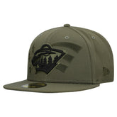 Minnesota Wild New Era Military Appreciation Flag 59FIFTY Fitted Hat - Olive - NHL