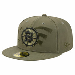 Boston Bruins New Era Military Appreciation Flag 59FIFTY Fitted Hat - Olive - NHL