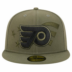 Philadelphia Flyers New Era Military Appreciation Flag 59FIFTY Fitted Hat - Olive - NHL