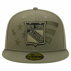 New York Rangers New Era Military Appreciation Flag 59FIFTY Fitted Hat - Olive - NHL