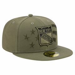 New York Rangers New Era Military Appreciation Flag 59FIFTY Fitted Hat - Olive - NHL