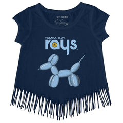 Tampa Bay Rays Tiny Turnip Girls Youth Balloon Dog Fringe T-Shirt - MLB