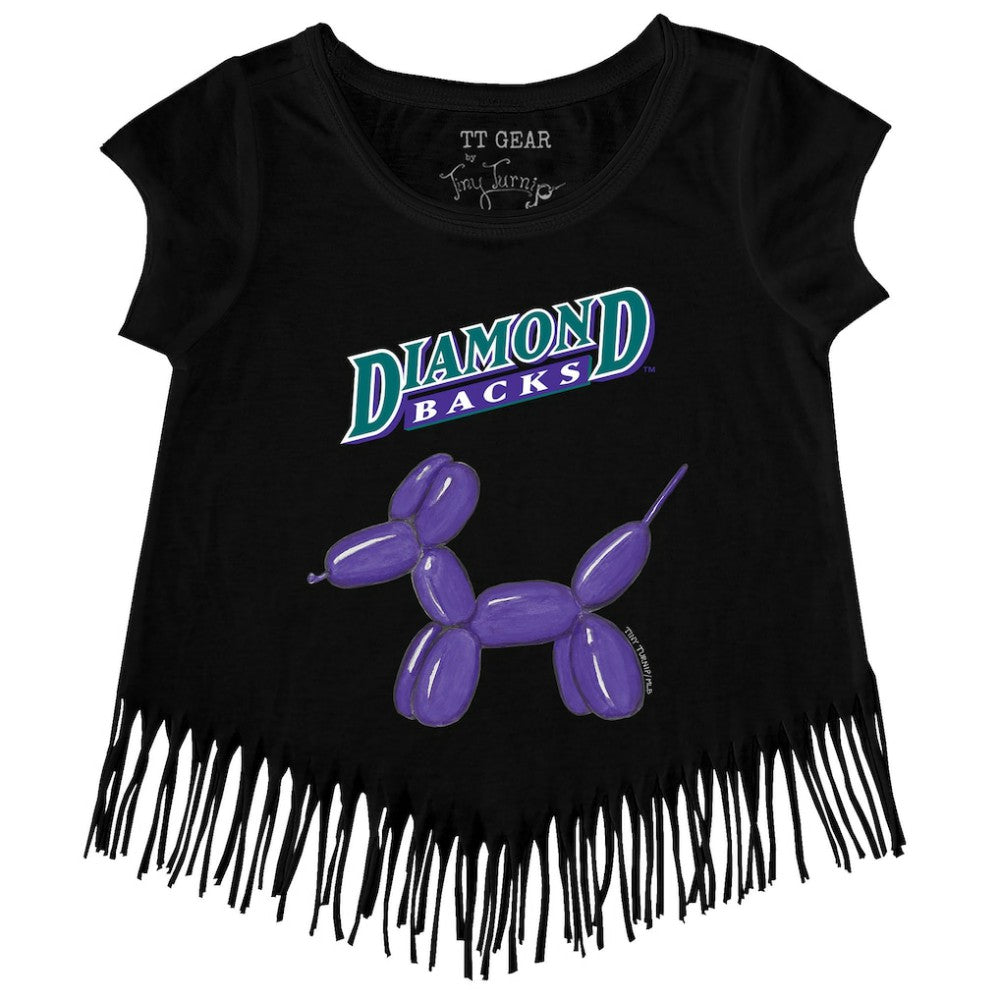 Arizona Diamondbacks Tiny Turnip Girls Youth Balloon Dog Fringe T-Shirt - MLB