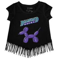 Arizona Diamondbacks Tiny Turnip Girls Youth Balloon Dog Fringe T-Shirt - MLB