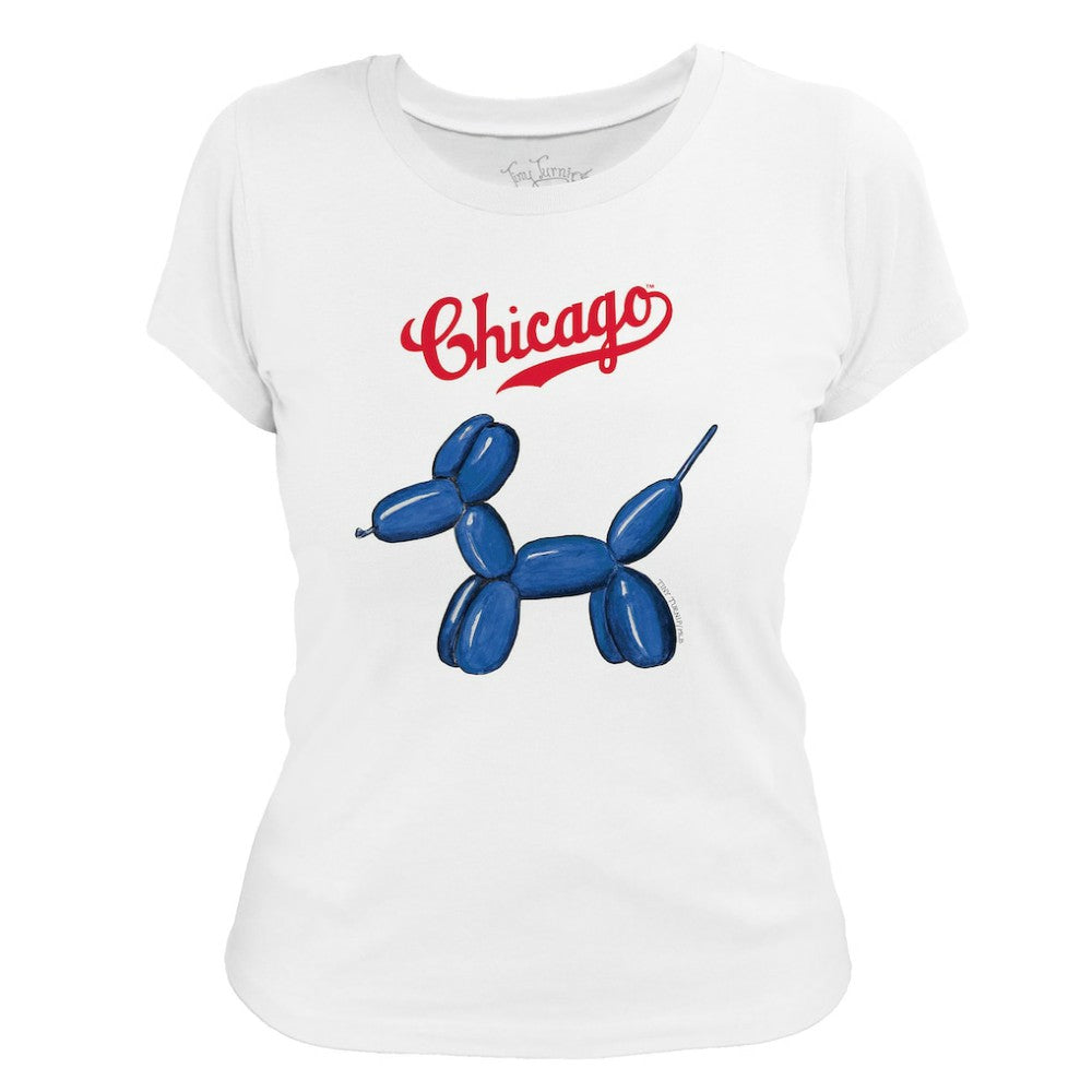 Chicago Cubs Tiny Turnip Women's Balloon Dog T-Shirt - MLB