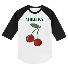 Athletics Tiny Turnip Youth Cherries 3/4-Sleeve Raglan Baseball T-Shirt - MLB
