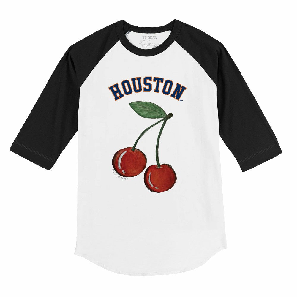 Houston Astros Tiny Turnip Youth Cherries 3/4-Sleeve Raglan Baseball T-Shirt - MLB