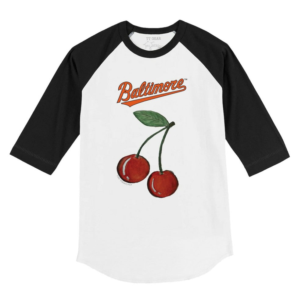 Baltimore Orioles Tiny Turnip Youth Cherries 3/4-Sleeve Raglan Baseball T-Shirt - MLB